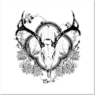 Deer Skull Floral 2 Posters and Art